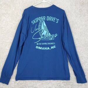 Chubbies Men Graphic Long Sleeve Shirt Size Large Skipper Dave Boating Casual